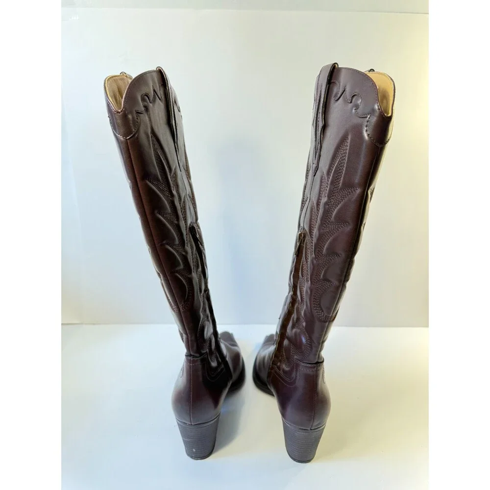 Crown Vintage Womens Western Boots Leather Brown US 7